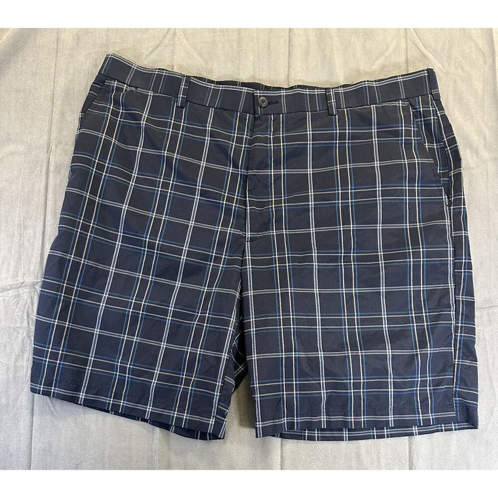 Ben Hogan Performance Golf Shorts Men's 42 x 10 Blue Multicolor Plaid Casual